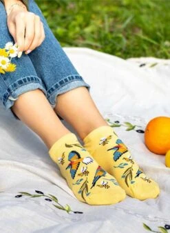 Socquettes En Bambou Oiseaux & Fleurs - Jaunes Pastel 4 Socquettes En Bambou Oiseaux & Fleurs - Jaunes Pastel -Le Bar à Chaussettes PH06 152 VFB 2