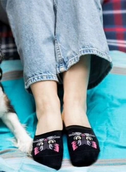 Protège-Pieds En Coton Bio Chat Noir -Le Bar à Chaussettes PH08 023 VFB 4