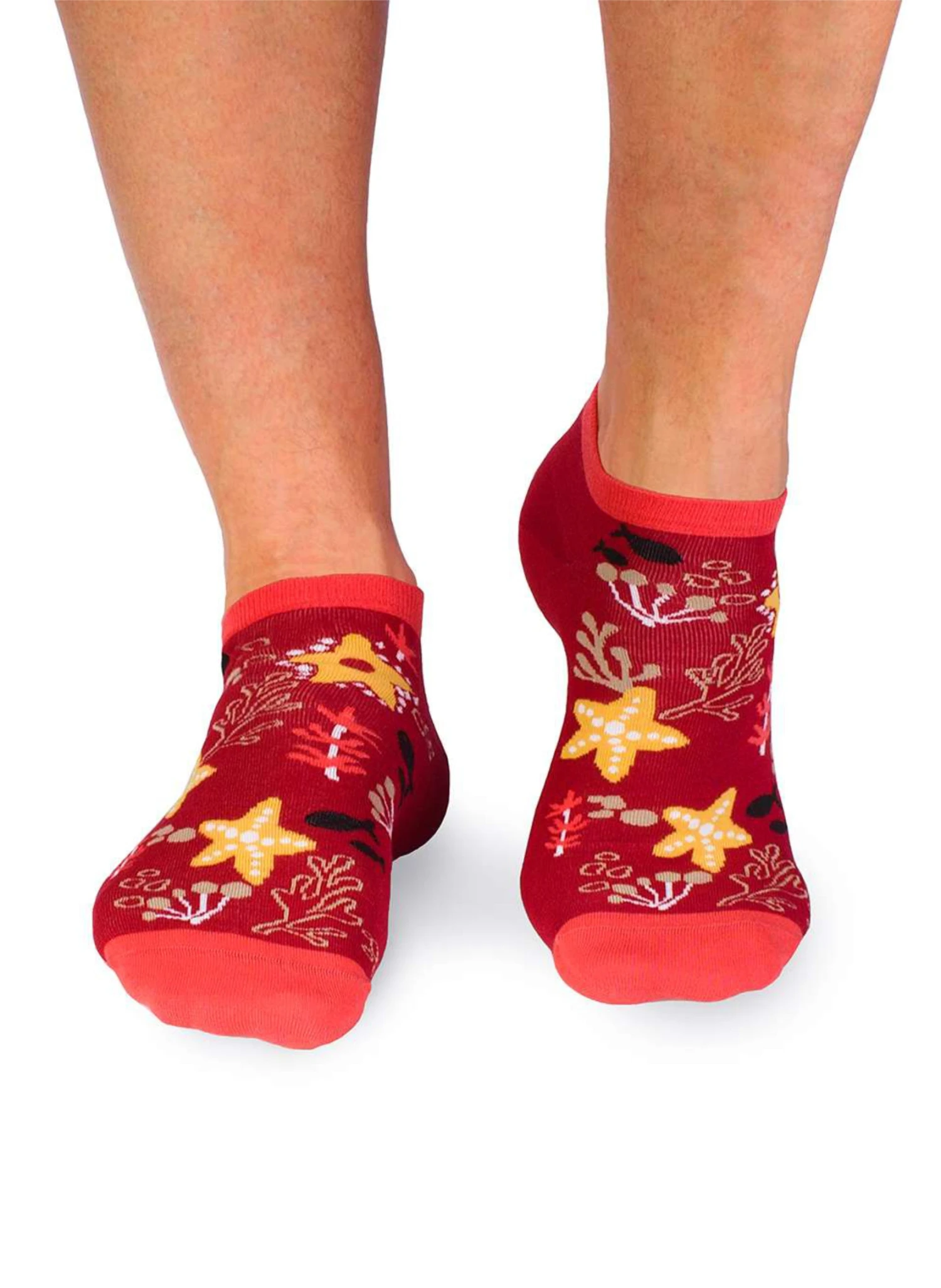 Socquettes Coton Bio Étoiles De Mer - Rouges 3 Socquettes Coton Bio Étoiles De Mer - Rouges – Image 3