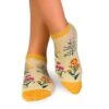 Socquettes Coton Bio Fleurs & Herbes - Jaunes -Le Bar à Chaussettes PH08 307 VFB 1