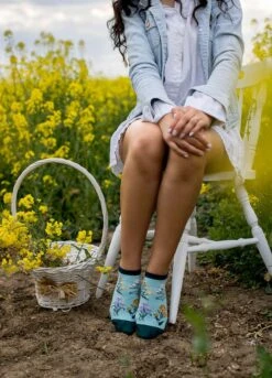 Socquettes Coton Bio Fleurs & Herbes - Menthes 5 Socquettes Coton Bio Fleurs & Herbes - Menthes -Le Bar à Chaussettes PH08 308 4