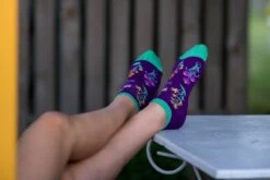 Socquettes Coton Bio Fleurs & Herbes - Violettes -Le Bar à Chaussettes PH08 309 3