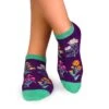 Socquettes Coton Bio Fleurs & Herbes - Violettes -Le Bar à Chaussettes PH08 309 VFB 1