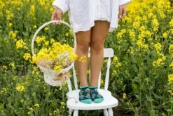 Socquettes Coton Bio Fleurs & Herbes - Vertes -Le Bar à Chaussettes PH08 310 3