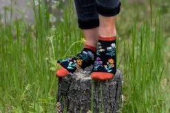 Socquettes Coton Bio Fleurs & Herbes - Noires -Le Bar à Chaussettes PH08 311 2