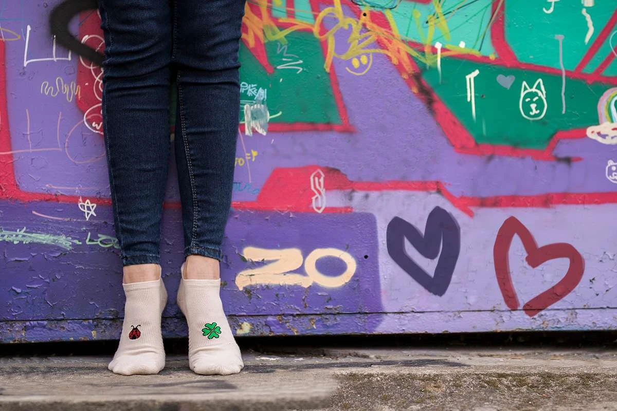 Socquettes Active Day Écrues Trèfle & Coccinelle 5 Socquettes Active Day Écrues Trèfle & Coccinelle – Image 5