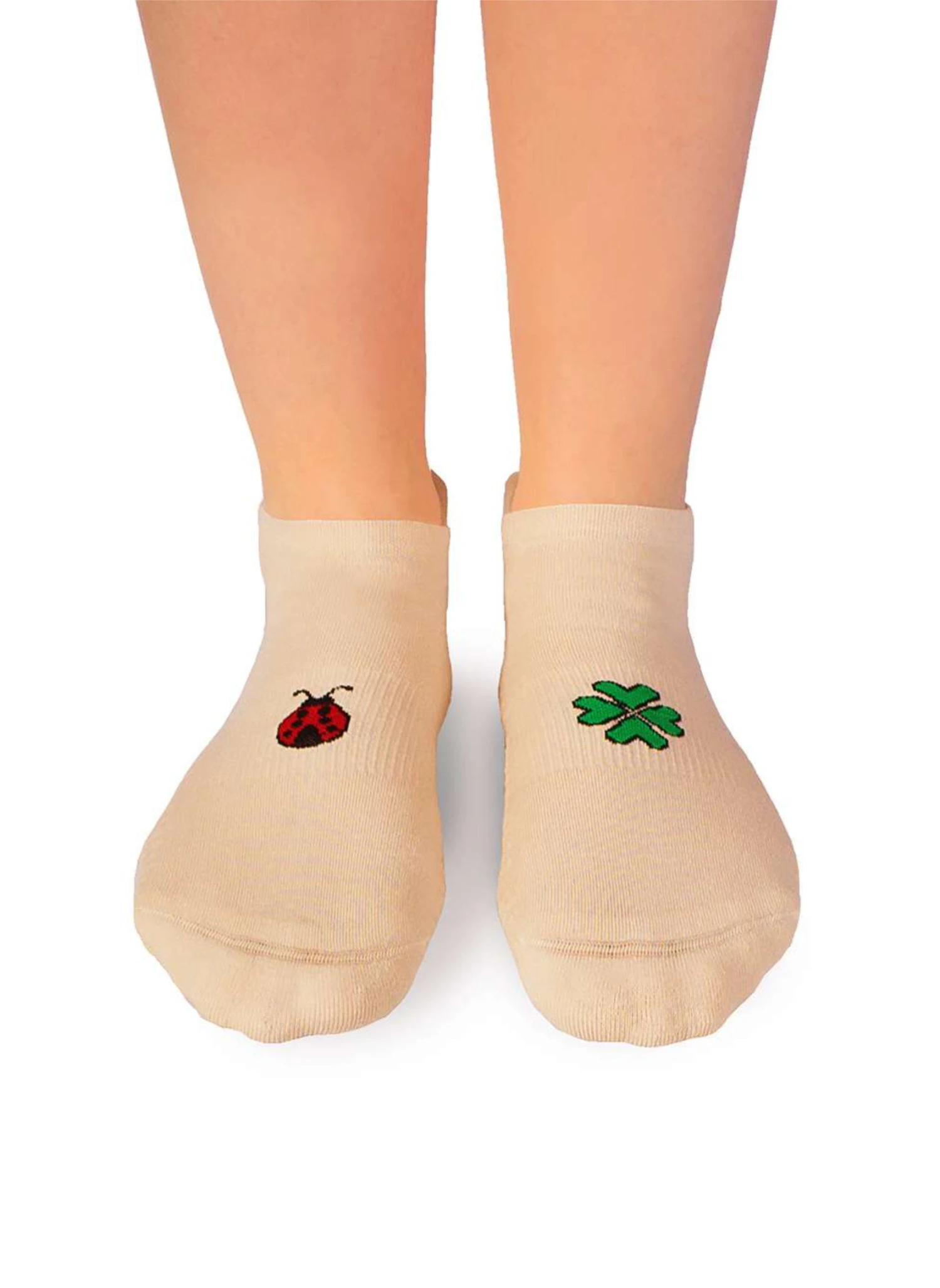Socquettes Active Day Écrues Trèfle & Coccinelle 1 Socquettes Active Day Écrues Trèfle & Coccinelle