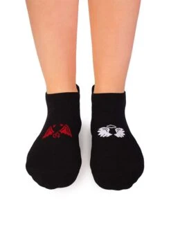 Socquettes Active Day Noires Ange & Démon