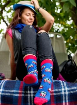 Chaussettes Coton Bleues Combi Volkswagen -Le Bar à Chaussettes PH12 049 VBF2