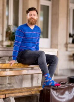 Chaussettes Coton Bleues Combi Volkswagen -Le Bar à Chaussettes PH12 049 VBF3