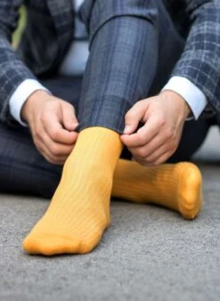 Chaussettes Sans Élastiques Coton Bio Jaunes -Le Bar à Chaussettes PH12 904 8