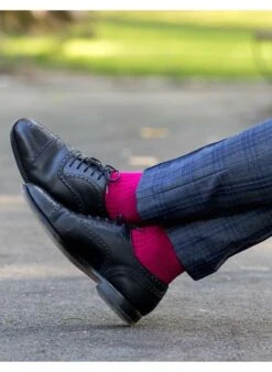 Chaussettes Sans Élastique Coton Bio Fuchsia -Le Bar à Chaussettes PH12 906 5