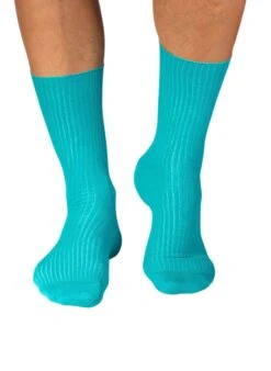 Chaussettes Sans Élastique Coton Bio Turquoise -Le Bar à Chaussettes PH12 907