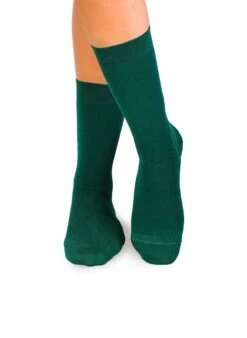 Chaussettes En Bambou Unies Vert Pétrole