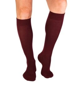 Chaussettes Haut-Mollet Laine Mérinos & Coton Bordeaux -Le Bar à Chaussettes PH17 343F VBF3