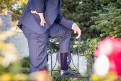 Chaussettes Haut-Mollet Laine Mérinos & Coton Bleu Marine -Le Bar à Chaussettes PH17 344 3H