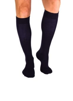 Chaussettes Haut-Mollet Laine Mérinos & Coton Bleu Marine -Le Bar à Chaussettes PH17 344F 3