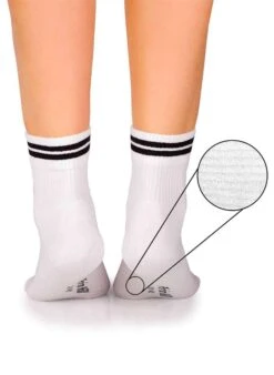 Chaussettes Courtes Active Day Blanches Bandes Noires