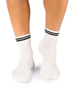 Chaussettes Courtes Active Day Blanches Bandes Noires -Le Bar à Chaussettes PH28 901 VFB 3