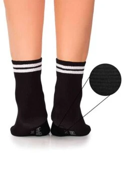 Chaussettes Courtes Active Day Noires Bandes Blanches