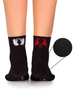 Chaussettes Courtes Active Day Noires Ange & Démon