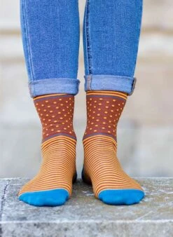 Boite De 3 Paires De Chaussettes Fines En Bambou Rayures & Pois -Le Bar à Chaussettes PH36 125 V 1