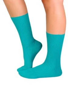 Chaussettes Sans Élastique Coton Bio Turquoise -Le Bar à Chaussettes Ph12 907F VBF2