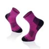 Chaussettes De Randonnée Courtes Fines Laine Mérinos Fuchsia -Le Bar à Chaussettes TF21 003 VFB 1