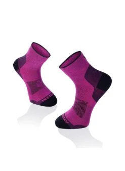 Chaussettes De Randonnée Courtes Fines Laine Mérinos Fuchsia