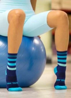 Chaussettes Running Microlon® Marine & Turquoise -Le Bar à Chaussettes TF32 208 VBF1