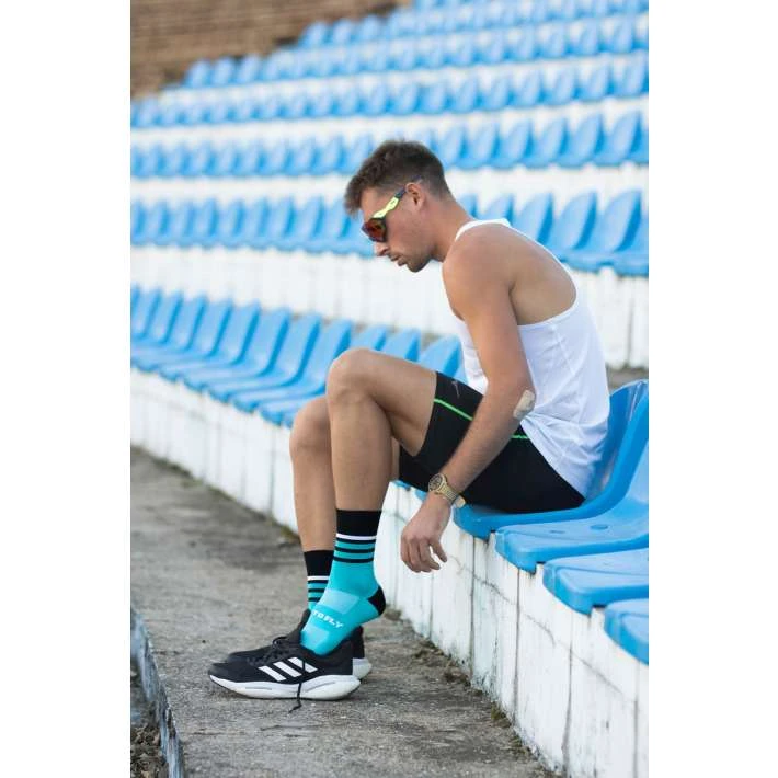 Chaussettes Running Microlon® Turquoise & Noir 2 Chaussettes Running Microlon® Turquoise & Noir – Image 2