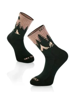 Chaussettes De Randonnée Laine Mérinos Vertes