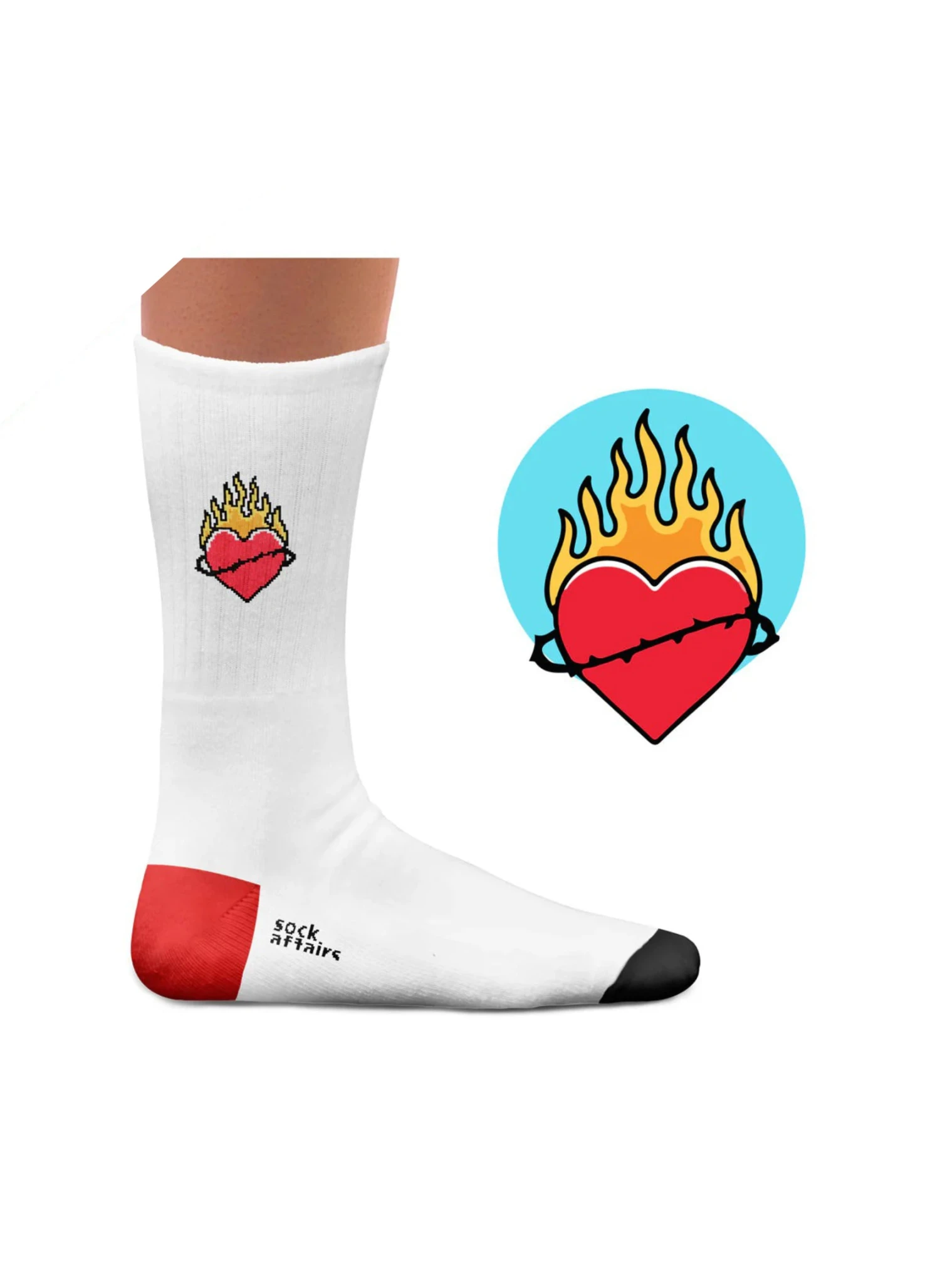 Chaussettes Sport Tatouage Symboles Romantiques 2 Chaussettes Sport Tatouage Symboles Romantiques – Image 2