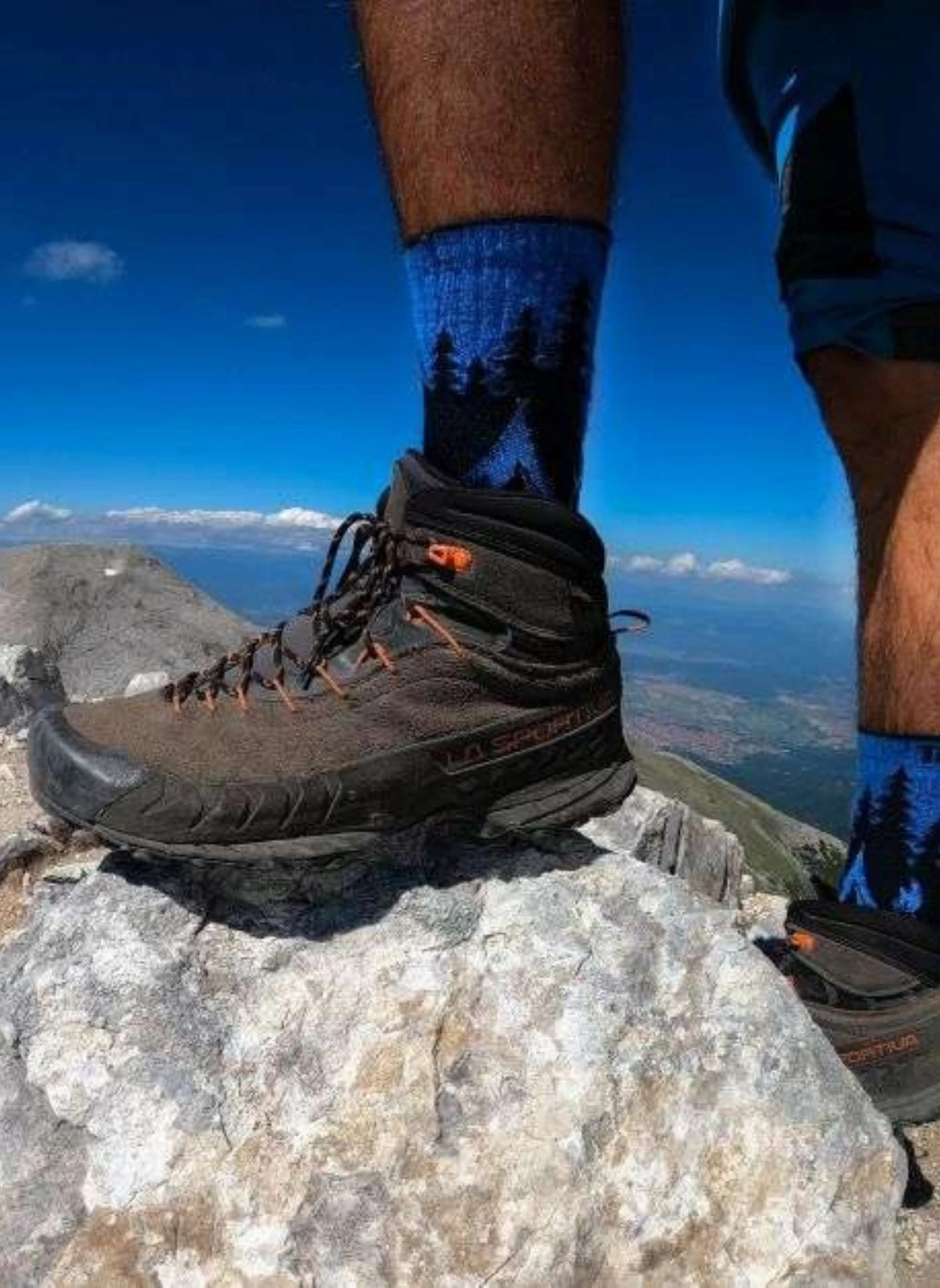 Chaussettes De Randonnée Laine Mérinos Bleues 2 Chaussettes De Randonnée Laine Mérinos Bleues – Image 2