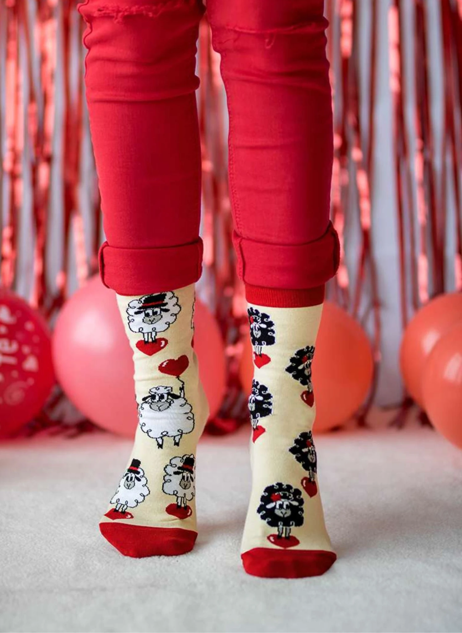 Chaussettes Arty Moutons Amoureux - Écrues 3 Chaussettes Arty Moutons Amoureux - Écrues – Image 3