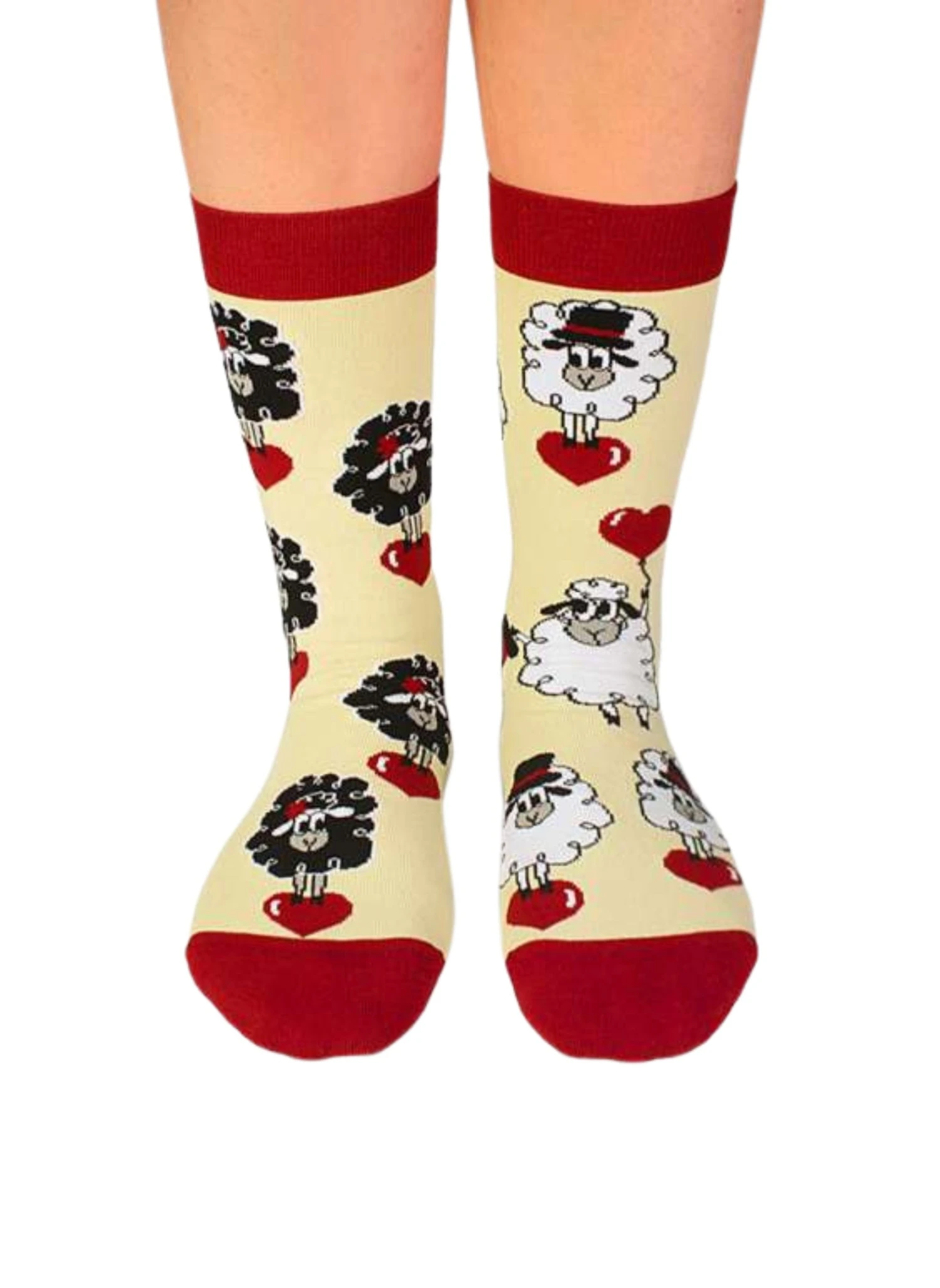 Chaussettes Arty Moutons Amoureux - Écrues 1 Chaussettes Arty Moutons Amoureux - Écrues