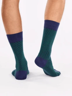 Chaussettes Bambou Jacquard Bleues Et Vertes -Le Bar à Chaussettes le bar a chaussettes chaussettes bambou jacquard bleues et vertes 52351627264333