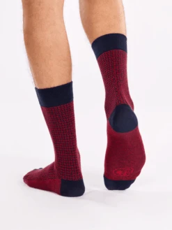 Chaussettes Bambou Jacquard Bordeaux -Le Bar à Chaussettes le bar a chaussettes chaussettes bambou jacquard bordeaux 52351633555789