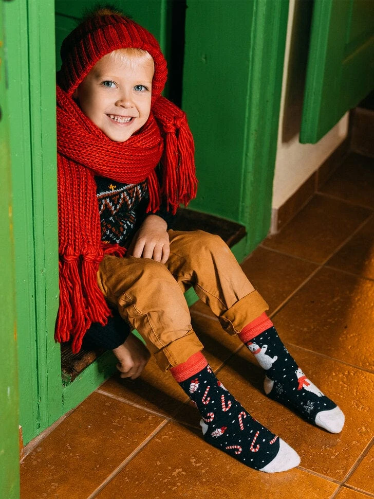 Chaussettes Chaudes Enfants Noël Ours Polaires 4 Chaussettes Chaudes Enfants Noël Ours Polaires – Image 4