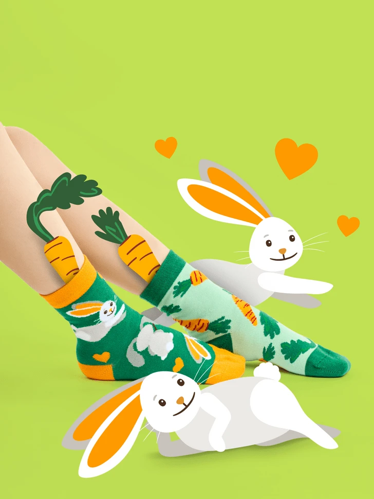 Chaussettes Enfants Carottes Et Lapins 2 Chaussettes Enfants Carottes Et Lapins – Image 2