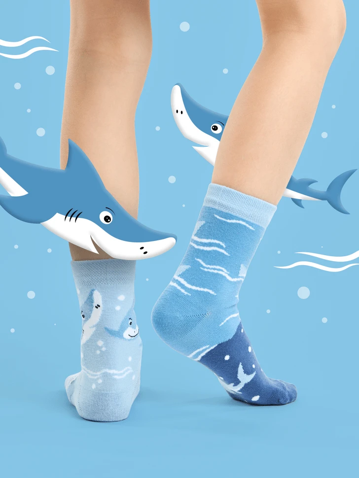 Chaussettes Enfants Requin Gris 4 Chaussettes Enfants Requin Gris – Image 4