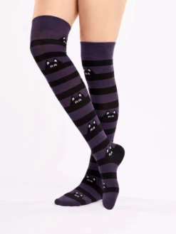 Chaussettes Au-dessus Des Genoux Chats Cachés -Le Bar à Chaussettes le bar a chaussettes copie de chaussettes au dessus du genou coccinelles et fleurs de pavot 52350552801613