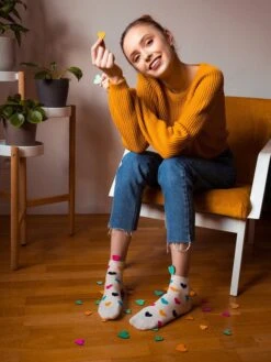 Socquettes Cœurs Colorés -Le Bar à Chaussettes le bar a chaussettes socquettes coeurs colores 38472630337777