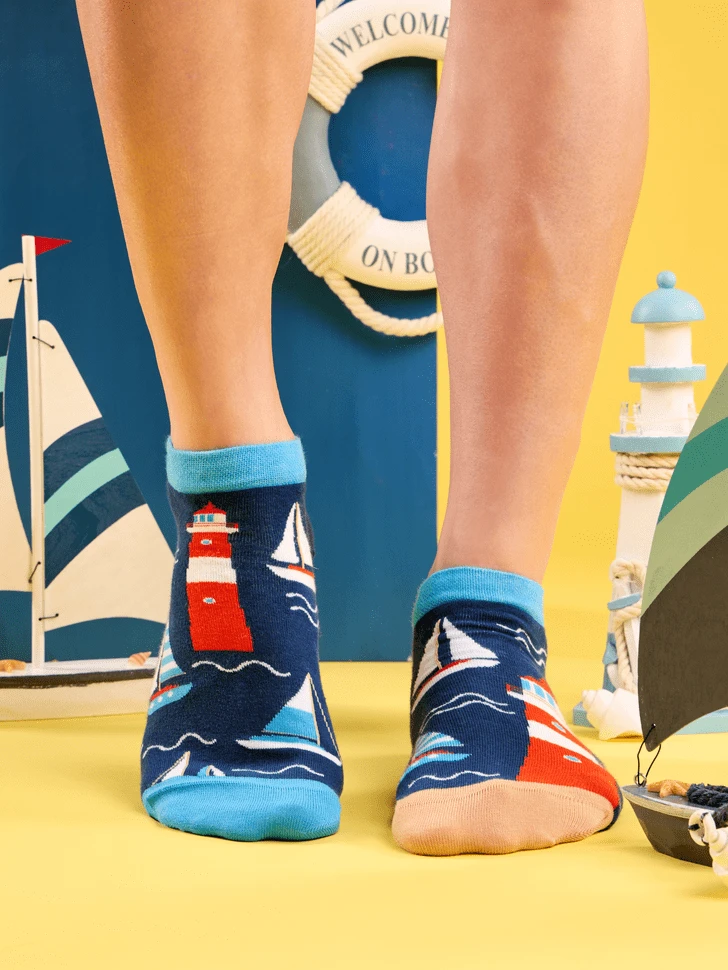 Socquettes Phare Et Bateaux à Voile 2 Socquettes Phare Et Bateaux à Voile – Image 2